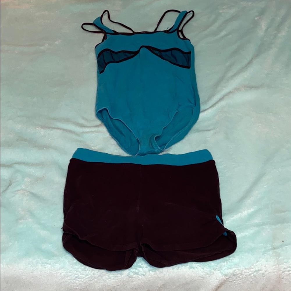 Ballet/gymnastics leotard and spandex